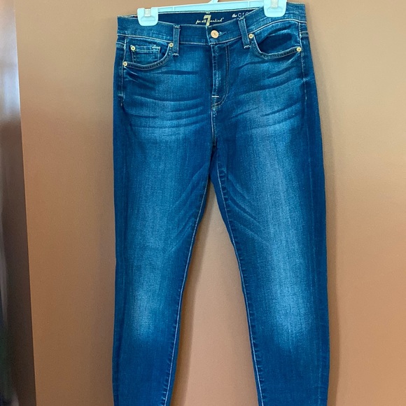 7 for all mankind the cropped skinny jeans in size 29. EUC. - Picture 2 of 10